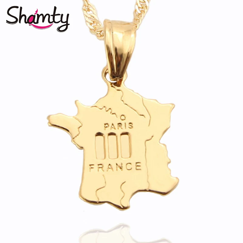 Модные ювелирные изделия Shamty Pure Gold персонализированная французская карта