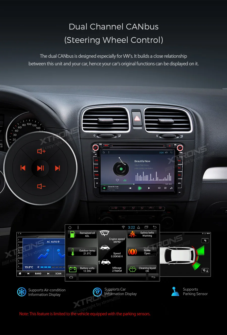 XTRONS " Android 8,1 автомобильный dvd-плеер gps для VW VOLKSWAGEN AMAROK Beetle Bora Caddy для сиденья для SKODA