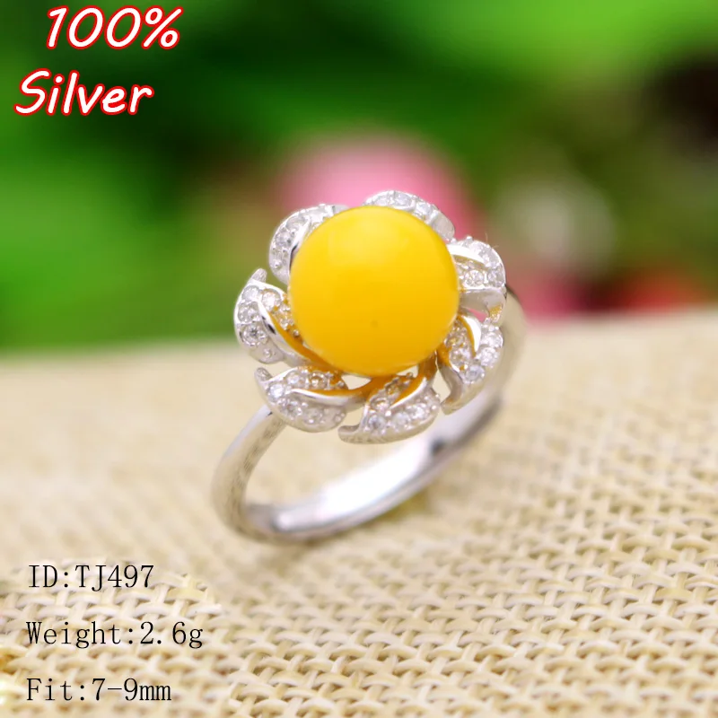 Оптовая Продажа 925 стерлингового серебра циркон цветок регулируемое кольцо