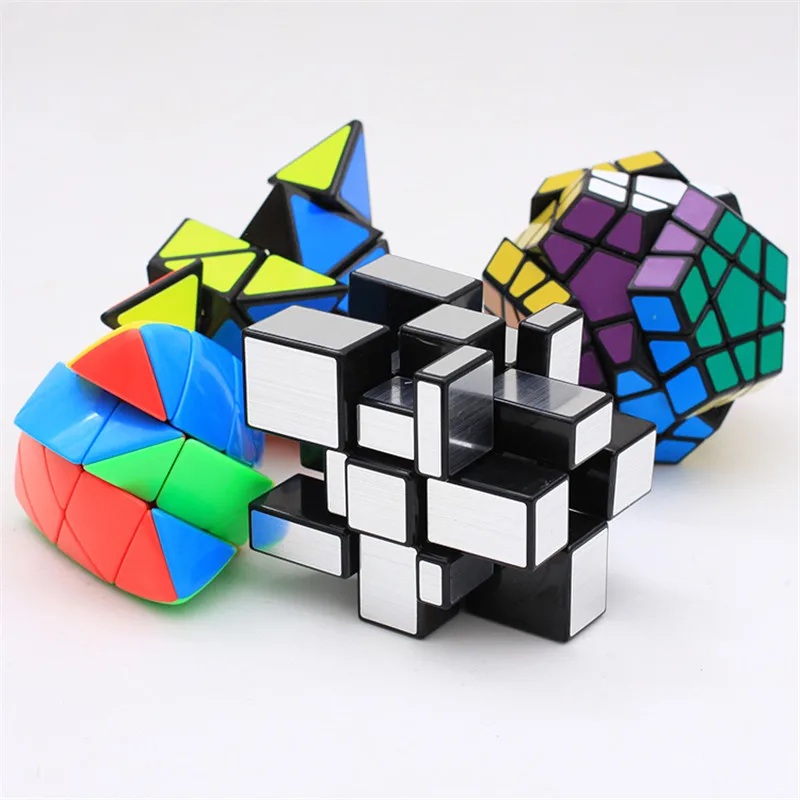 4Pcs/Set Megaminx Dodecahedron 12 Sided Speed Magic Cube Profession Shaped Pyramid Mirror Puzzle Educational Toys For Kids | Игрушки и