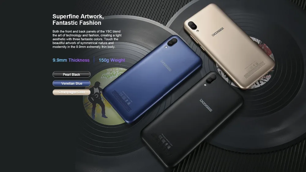 Оригинал DOOGEE Y8 Android 9 0 мобильный телефон 6 1 inch 19:9 Экран MTK6739 4 ядра 3 GB 16 8MP 3400 mAh