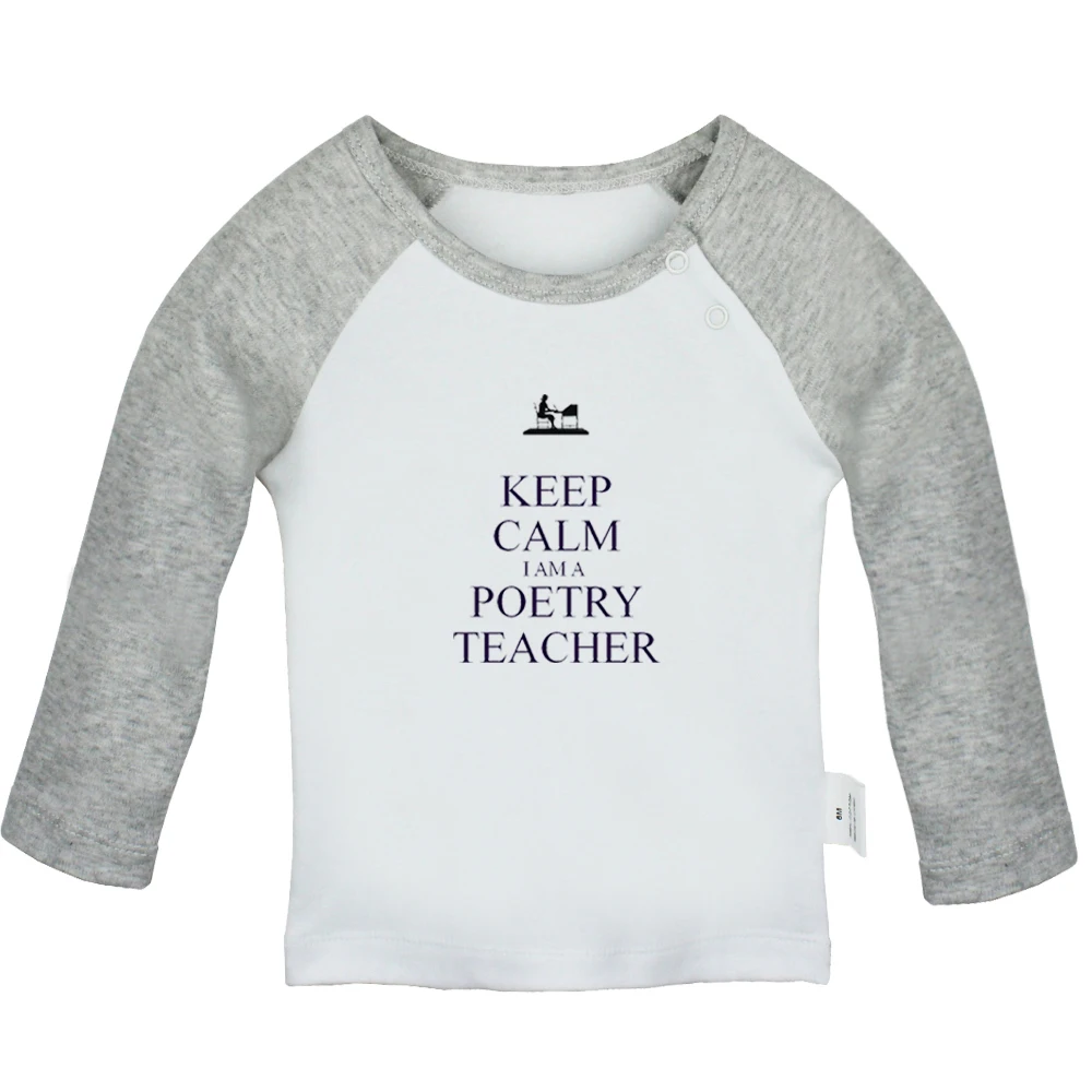 Keep calm I am a poetry teacher What do you mean/милые футболки для новорожденных с бантом wifey топы