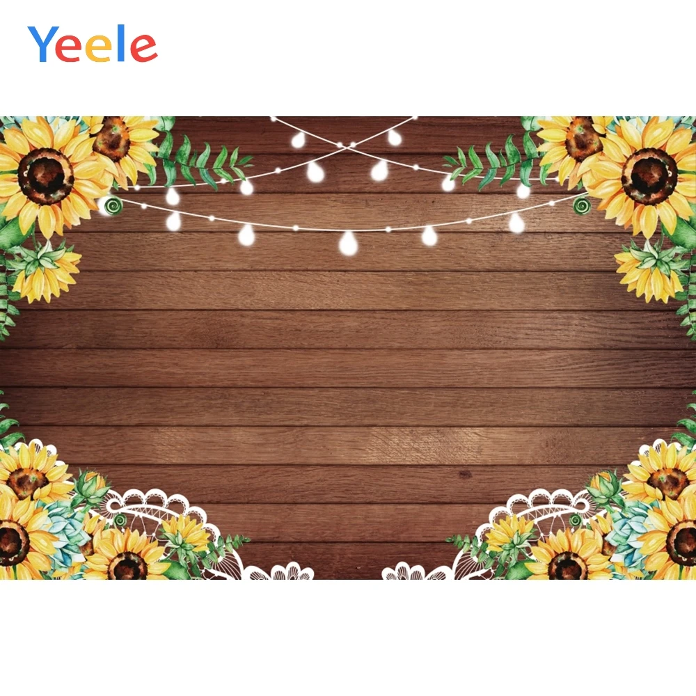 Фоны Yeele для портретной фотосъемки с изображением деревянной доски подсолнухов и