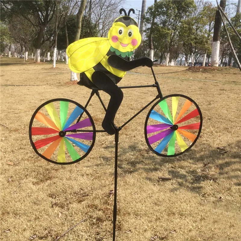 3D животного на велосипеде мельница ветер Юла Сад Spinner Газон Двор Декор DIY Модель