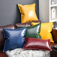 leather decorative pillow cover sofa waist throw cushion cover home decor cushions case home decoration accessories pillow cover