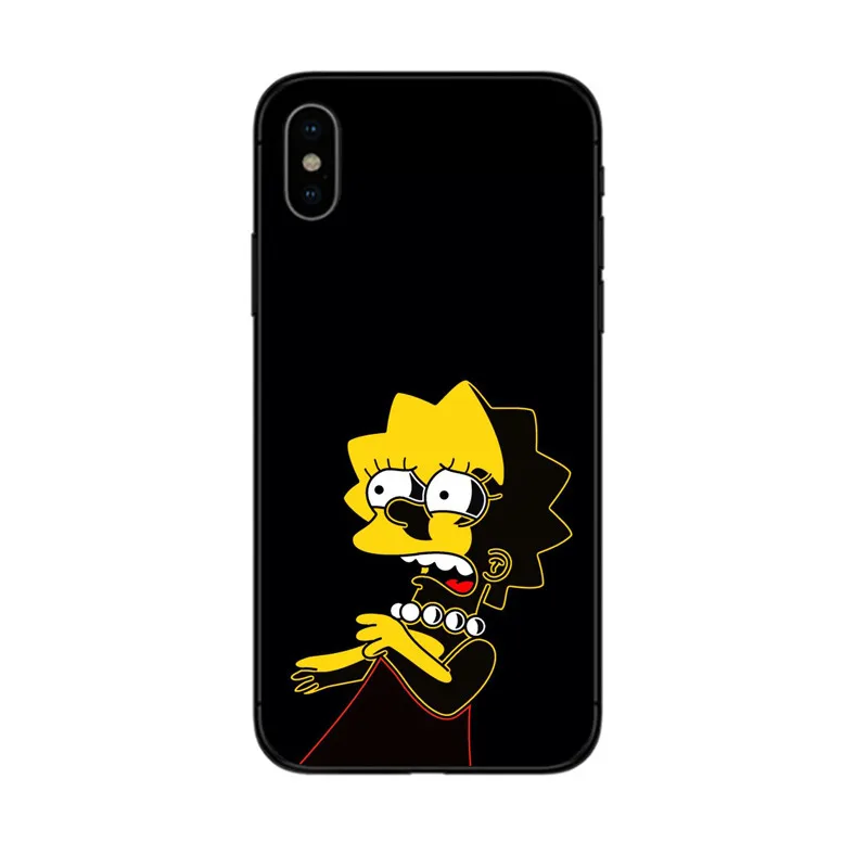 BLACK TPU Simpson Барт Симпсон Черный Мягкий ТПУ силиконовый чехол для телефона чехол для apple iPhone 6 6s 7 8 Plus X XR XS 5 5S SE забавные Симпсоны оболочка coques - Цвет: BLACK TPU Simpson