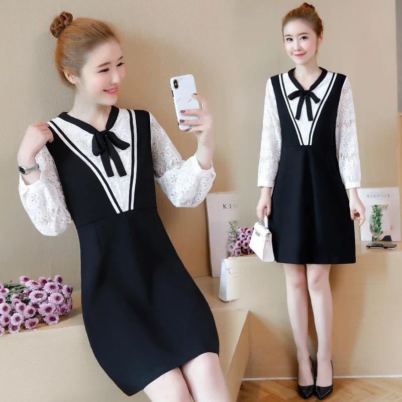 Новинка 2018 женское кружевное платье с бантом большие размеры XL 2XL 3XL 4XL