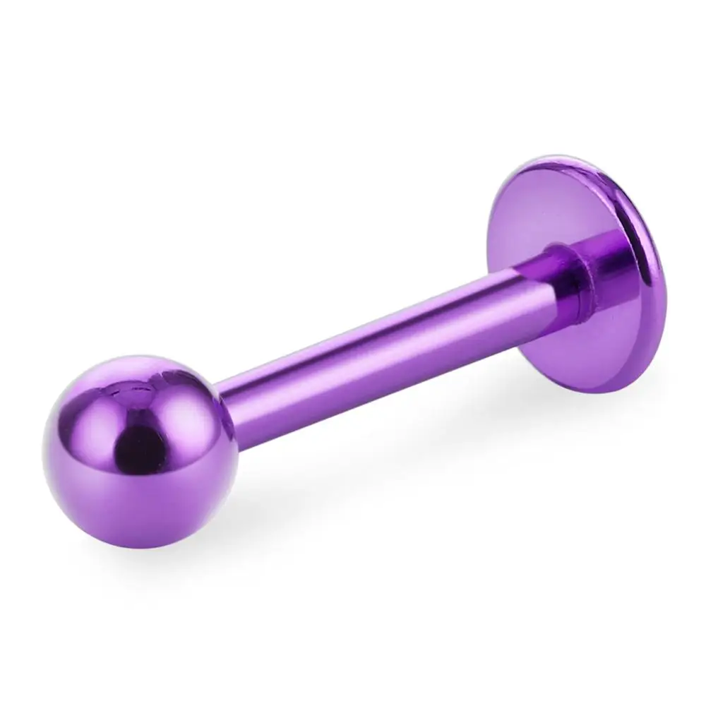 purple color 1 шт. из нержавеющей стали для губ губный серьги-гвоздики для носа шпильки для пирсинга для Для мужчин Для женщин серьги-улитки штангой ювелирные изделия для пирсинга LB19 - Окраска металла: purple color