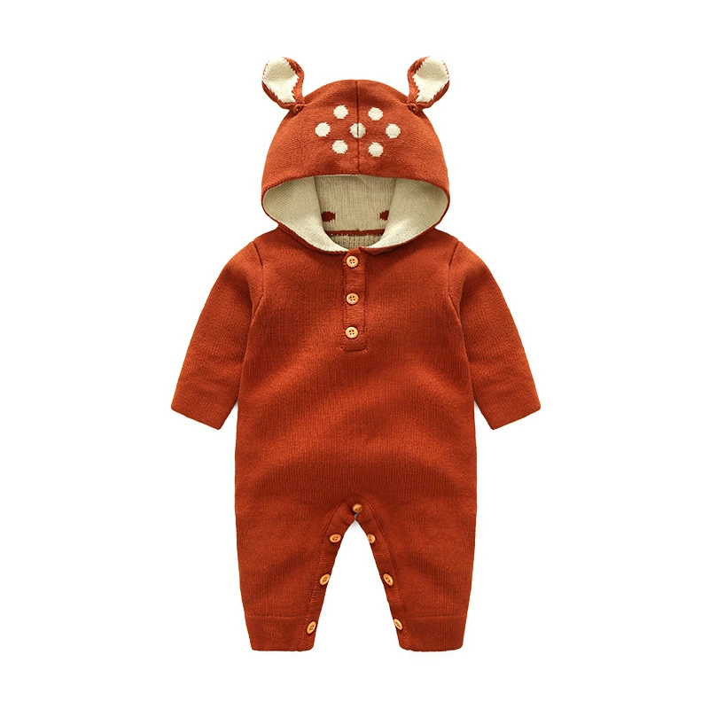 

Wholesale 2017 Autumn Knitted baby boys girls clothes set long-sleeve Reindeer Newborn baby Romper jumpsuit roupas de bebe
