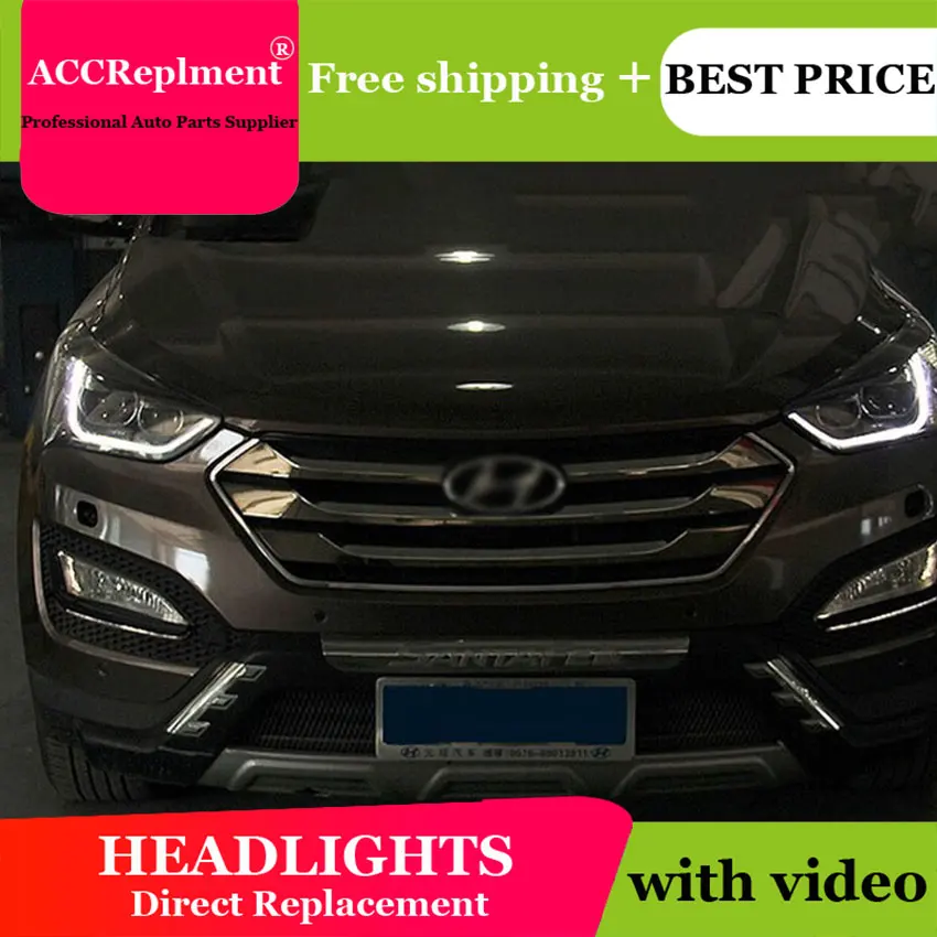 AUTO.PRO 2013 2014 для Hyundai IX45 фары светодиодный Противотуманные bi xenon lens led bar Santafe DRL