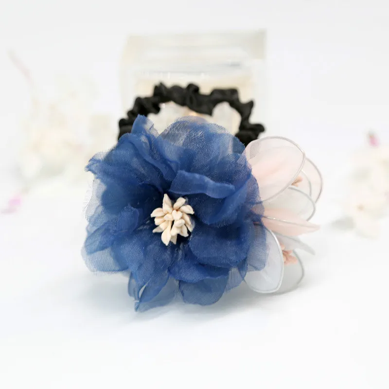 Корейская Мода Красота Милая пряжа цветок шнурок для волос бабочка голова мяч