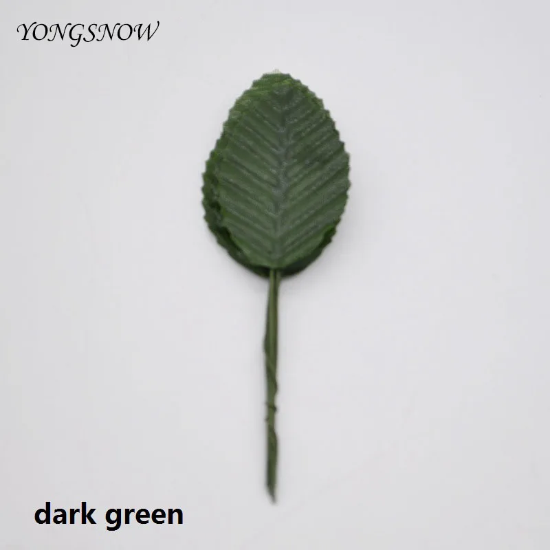 dark green 40 шт./лот, искусственные листья, искусственные листья, шелковые цветы для рукоделия, вечерние, свадебные украшения, скрапбукинг, товары для цветов - Цвет: dark green