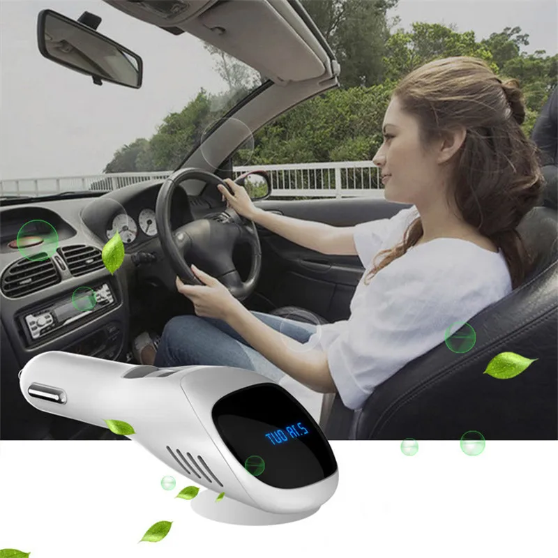 Быстрое Автомобильное USB зарядное устройство Анионный очиститель воздуха Cargador