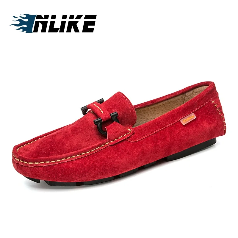 

INLIKE Men Genuine Leather Loafer Shoes Men Driving Doug Shoes Male Loafers Slip Lazy Flats