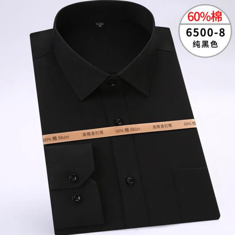Men Business Work Formal Dress Shirts Camisa Long Sleeve Turn-down Color Solid Comfortable Slim Fit Tops | Мужская одежда