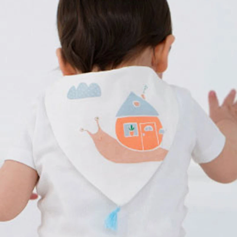 

Baby Cartoon Print Sweat Towel Infant Soft Back Dry Wipe Muslin Cotton + Polyester Baby Back Gauze Absorb For 0-6 Years