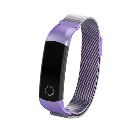 YUEDAER металлический Миланский ремешок для часов Huawei Honor Band 4 5 Магнитный металлический браслет для Honor Band 4 Band 4 аксессуары - Цвет: color purple
