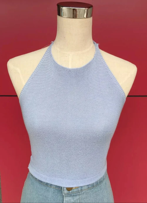 Сексуальный трикотажный короткий топ на бретелях для женщин Adventure Time Feminino Camisetas Camis Tops - Цвет: blue