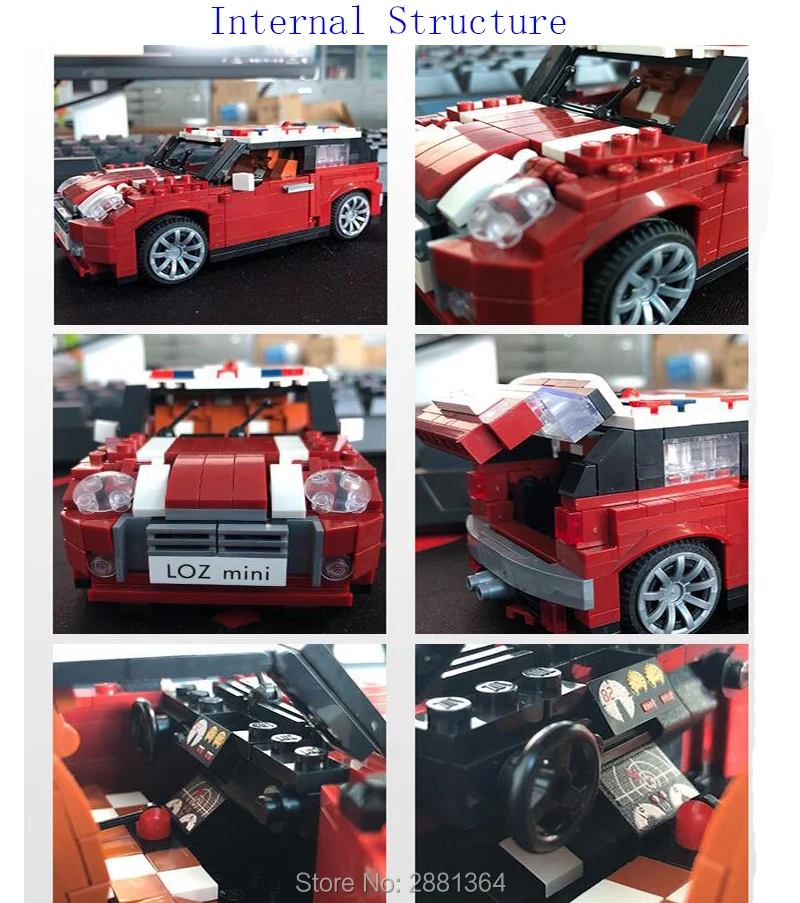 LOZ 1111 Мини Купер модель автомобиля 1:24 магический алмаз 4P2Pcs строительный блок кирпичи игрушки подарок