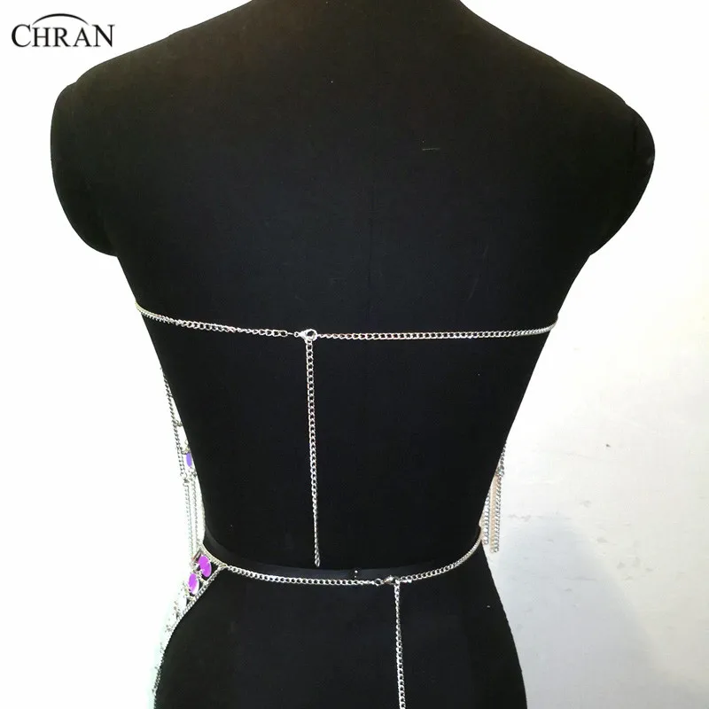 Пикантная блестящая юбка Chran летний укороченный топ русалки эффектные ожерелья