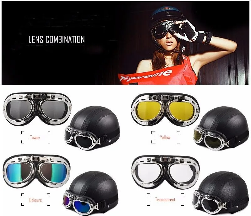 Cyclegear мотоциклетные классические винтажные шлемы из натуральной кожи покрытые