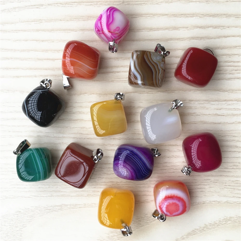 Ожерелье из каменных подвесок газель модное натуральное зеленый фиолетовый