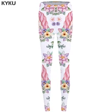 KYKU Unicorn леггинсы цветочный 3d брюки розовые сексуальные с высокой