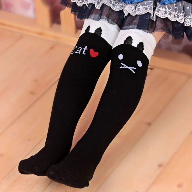 Осенние детские высокие носки до колен гетры для маленьких девочек хлопковые