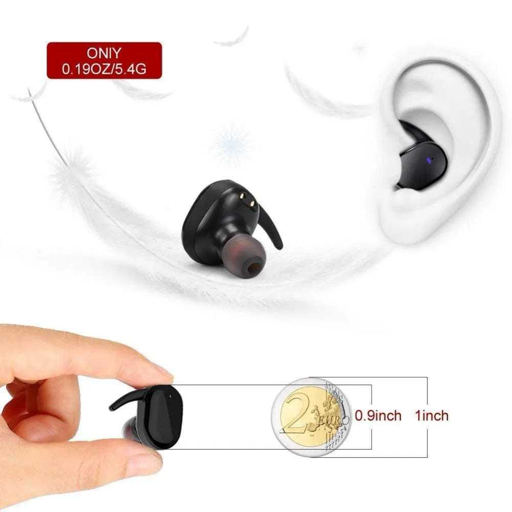 Mini Bluetooth V5.0 гарнитуры с микрофоном Двойной наушники стерео HIFI Touch Управление