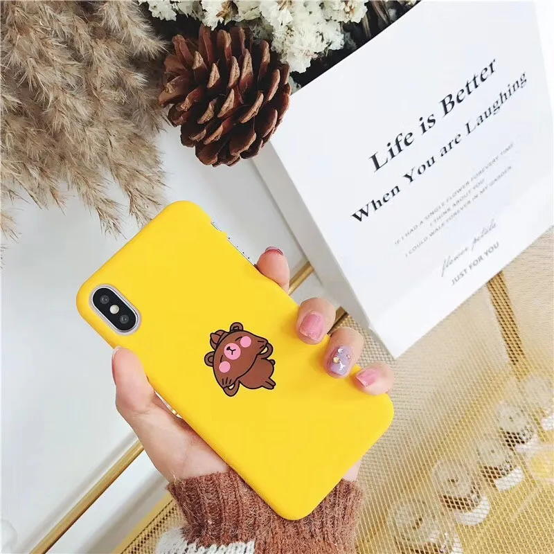 Мультфильм Медведь смешной кролик X Apple6 мобильный телефон оболочки Iphone7plus/6s/8