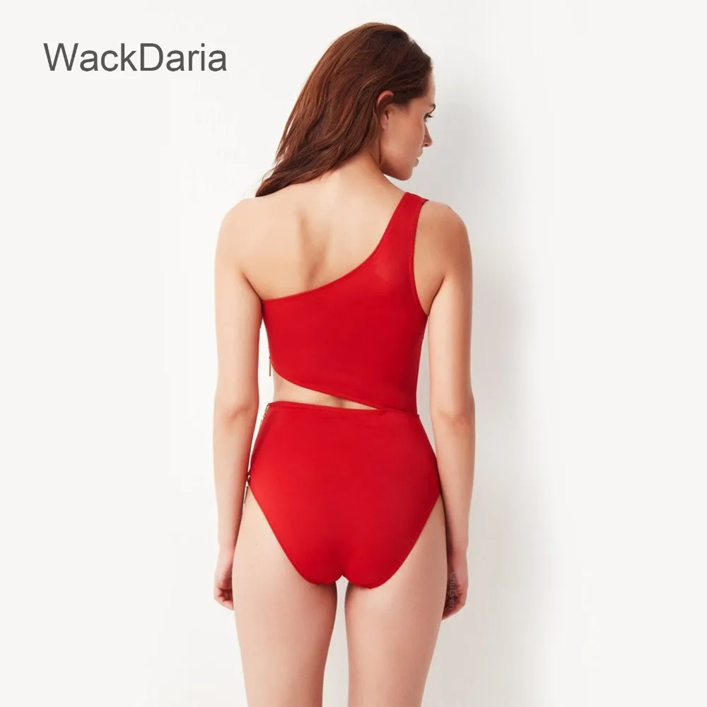 WackDaria, сексуальный женский купальник, цельный, на молнии, 3 цвета, красный/черный/белый, maillot de bian femma, с подкладкой, летний