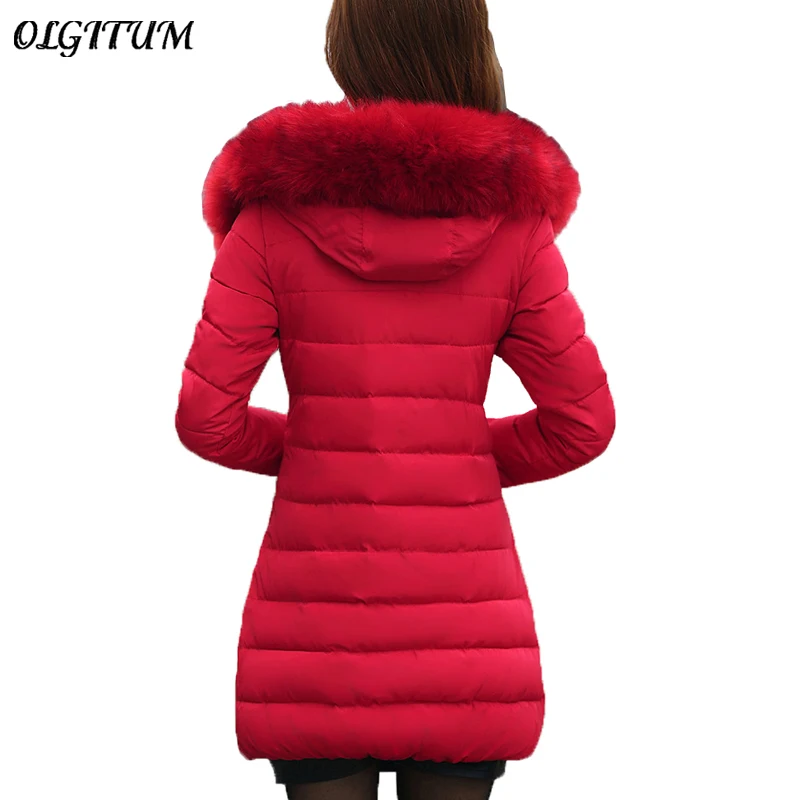 

Plus Size XL-7XL 2019 New Parkas Women Winter Artificial Big Fur Collar Hooded Coat Thicken Warm Long Outwear Female Slim Jacket