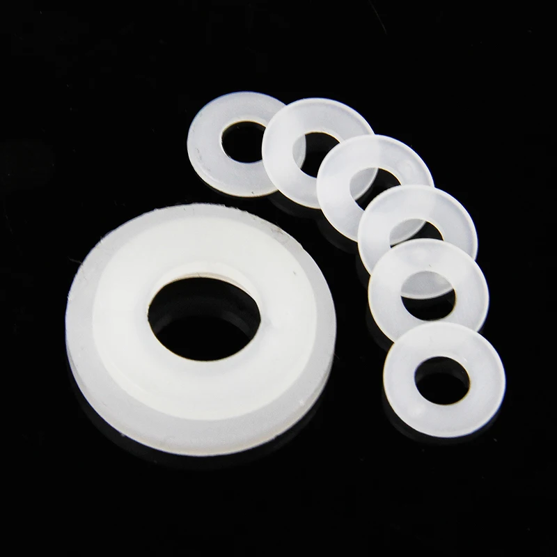

100 pcs/lot White Rubber O Ring Gasket Nylon Washer Auto Air Conditioner Gasket Seals Assortment Flat Gasket