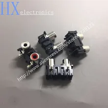 Бесплатная доставка 10 шт. разъем RCA AV Cinch audio 2 с отверстием красный