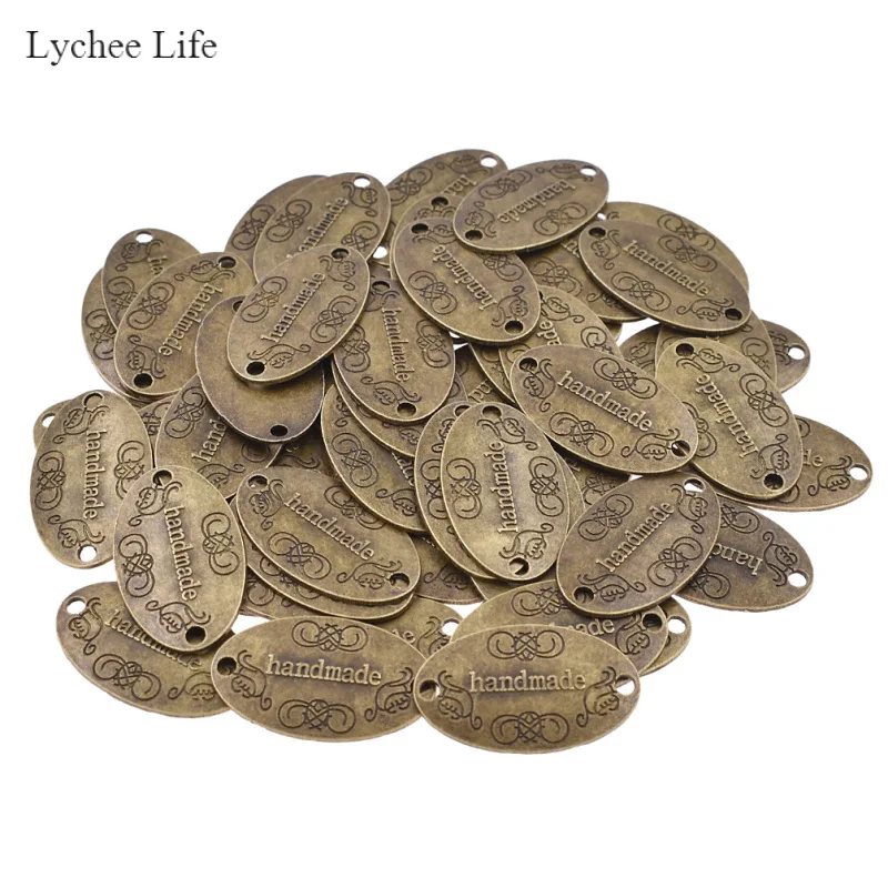 Lychee Life 50 шт. ярлыки с надписью ручная работа из сплава аксессуары для одежды DIY
