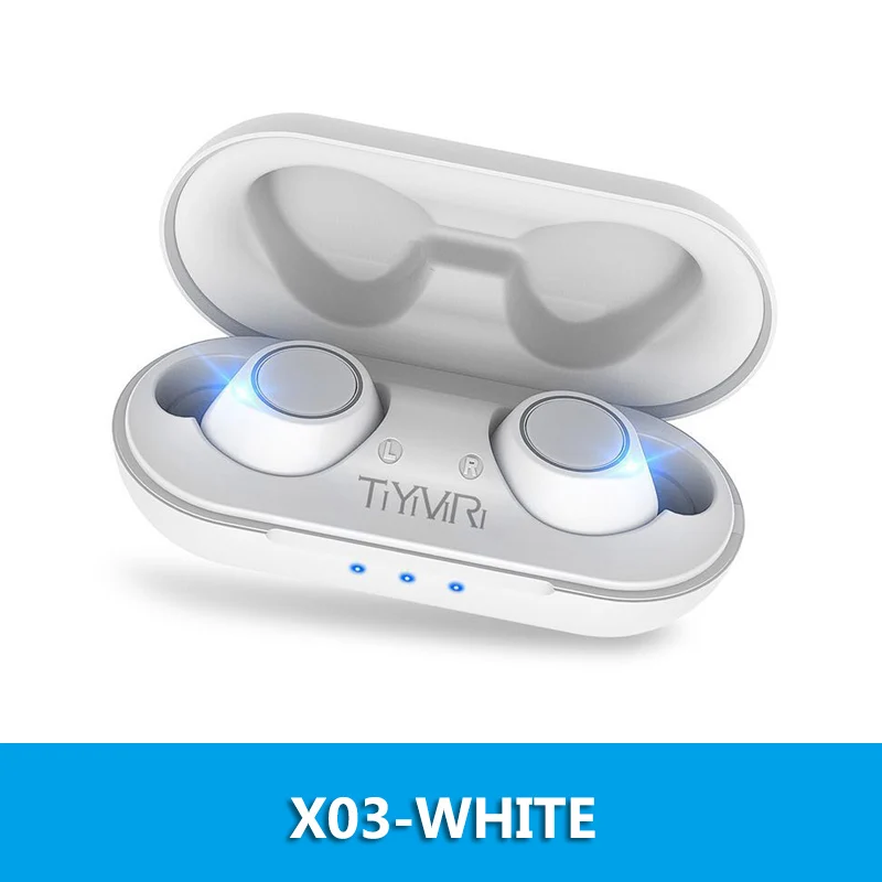 TiYiViRi X03 беспроводные Bluetooth наушники 5,0 TWS мини беспроводные наушники стерео гарнитура с глубоким басом с зарядным устройством - Цвет: X03-white