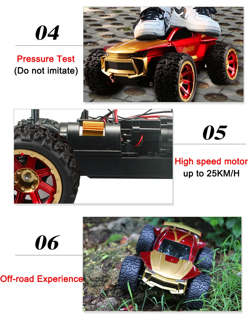 Железный человек машина из сплава RC 4WD 2 7 Ghz 1/18 высокоскоростной внедорожник