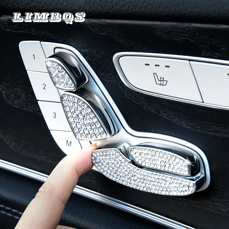 Хрустальные кнопки регулировки сиденья Крышка для W205 W213 Mercedes Benz C E класса GLC- высококачественный регулятор сидения рамка отделка