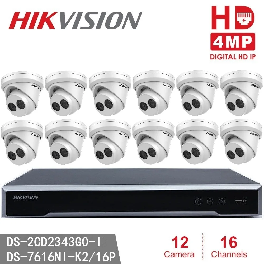 

Система видеонаблюдения Hikvision, сетевой видеорегистратор NVR DS-7616NI-K2/16P 6 МП + 12 DS-2CD2343G0-I 4 МП EXIR