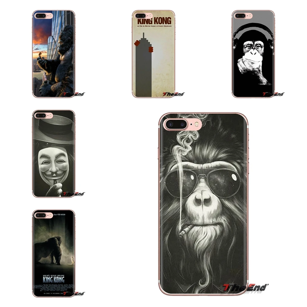 Мягкий чехол-сумка King kong Chimpanzee Chimps Gorilla для LG Spirit Motorola Moto X4 E4 E5 G5 G5S G6 Z Z2 Z3 G2 G3 C Play Plus