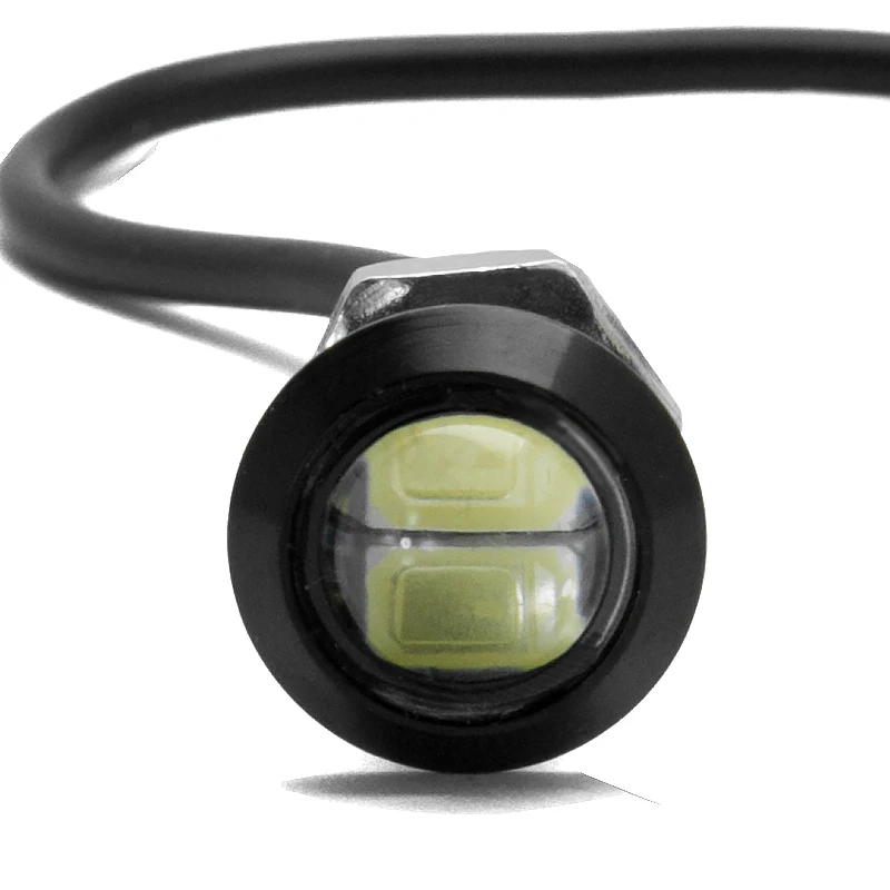 18mm Black Shell SNCN 10 шт. светодиодный дневные ходовые огни "Орлиный глаз" DIY DRL 12 В 24 в 18 мм 23 мм ультратонкий автомобильный светильник Предупреждение льный светильник - Цвет: 18mm Black Shell