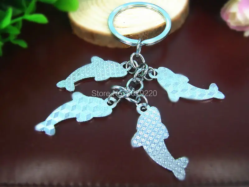 HJ CC дельфин модель сплава брелок креативный полированный хром модные ювелирные