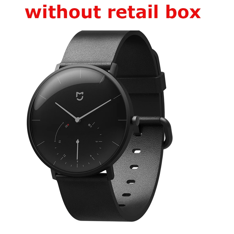 black no box Xiaomi Mijia водонепроницаемые кварцевые часы Смарт-браслет шагомер автоматическая калибровка время Вибрация напоминание Нержавеющее покрытие - Цвет: black no box