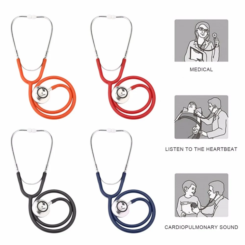 New Double Dual Head Stethoscope Single Tube Doctor Nurse Professional Cardiology Stethoscope Aluminium Alloy Health Care