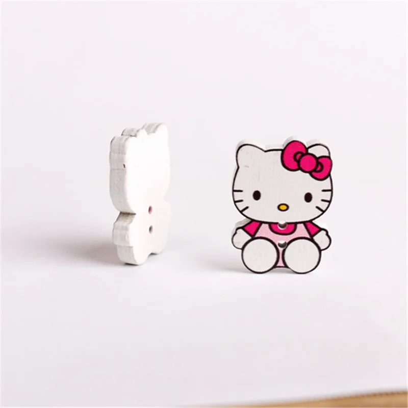 10 шт. деревянные швейные пуговицы Детская сумочка с котом и животными