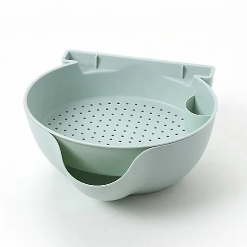 Светло-зеленый Creative double-layer removable fruit bowl plastic melon fruit drain tray lazy round snacks dried fruit plate mx12301551 - Цвет: Светло-зеленый