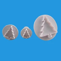 new christmas tree plastic cake cookie biscuit cutter printing plunger mold fondant baking cake decorating tool food coloring