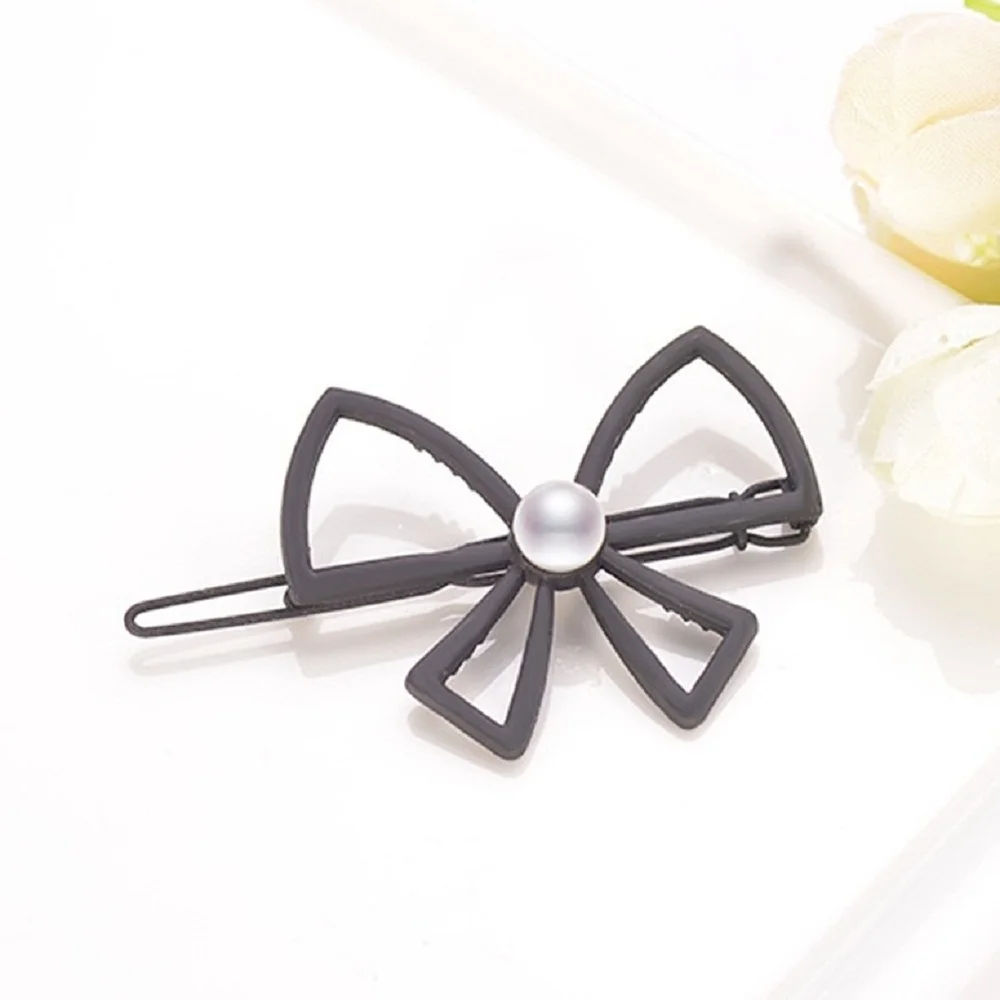 1 шт. модные милые заколки для волос с бантом конфетных цветов женские жемчугом