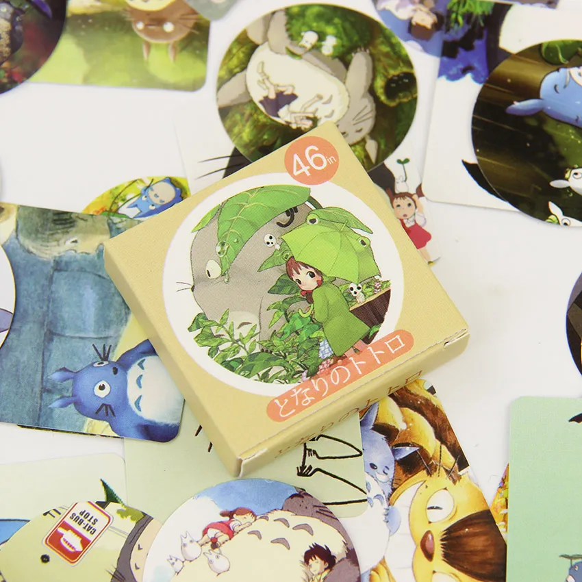 

46PCS/1pack Cartoon Totoro Diary Stickers Kawaii Planner Scrapbooking Sticky Stationery Escolar School Supplies