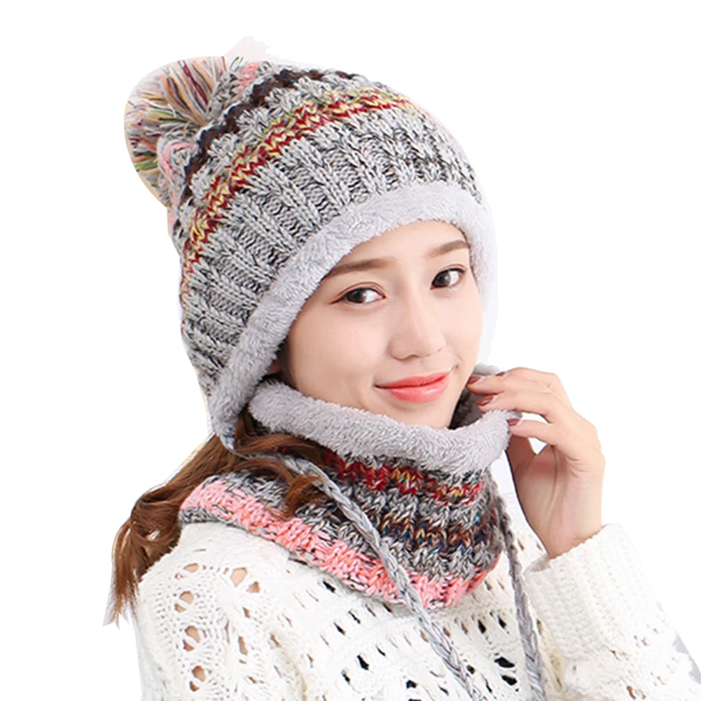 2 шт. модная шерстяная вязаная шапка с манжетой для девочек|Женские Skullies и